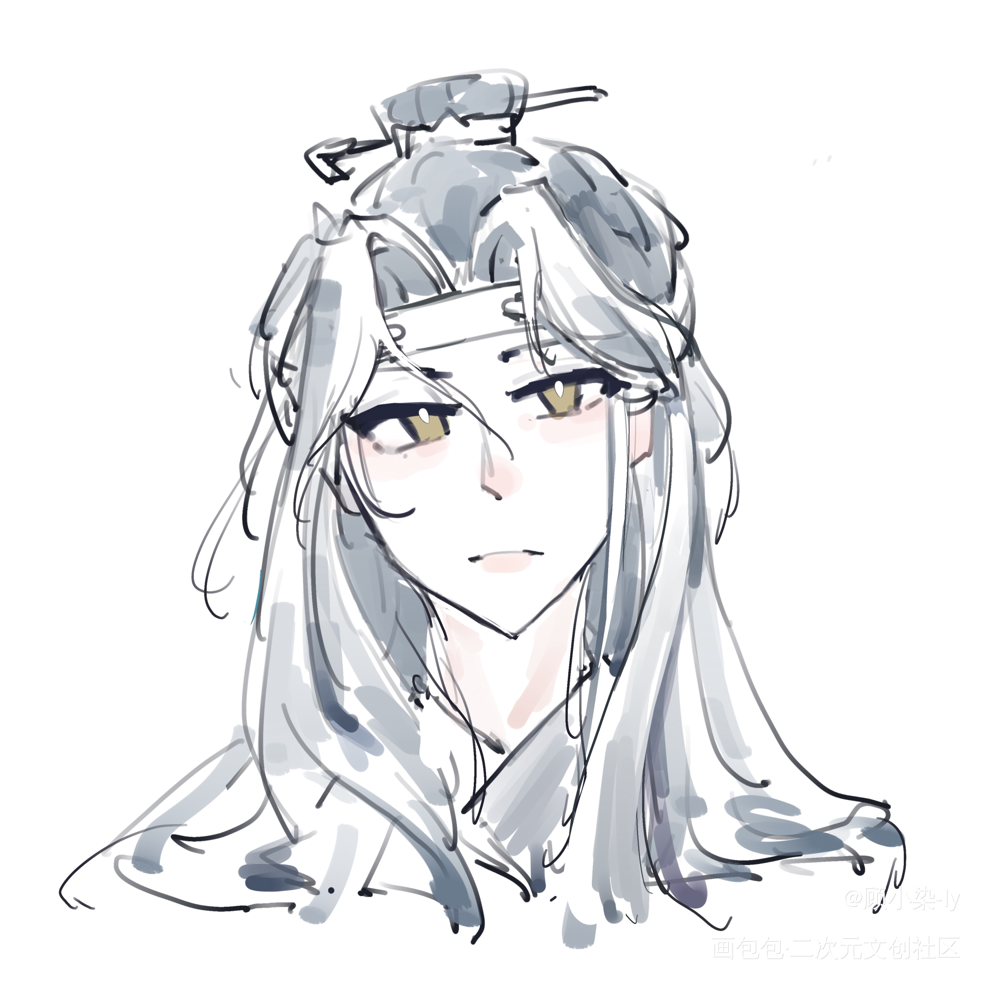 蓝忘机_魔道祖师蓝忘机含光君蓝忘机·魔道祖师蓝忘机古风头像约稿绘画作品