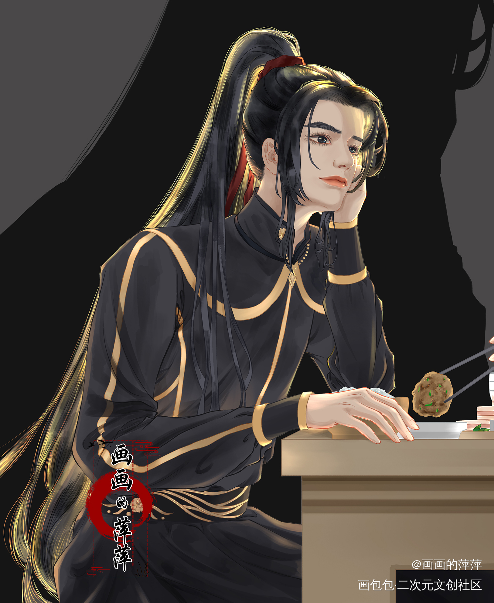 本座偷亲你，你也不知道_二哈和他的白猫师尊燃晚墨燃楚晚宁绘画作品