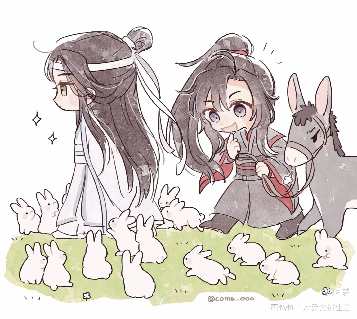 _花城·天官赐福谢怜·天官赐福洛冰河·人渣反派自救系统沈清秋·人渣反派自救系统蓝忘机·魔道祖师魏无羡·魔道祖师绘画作品