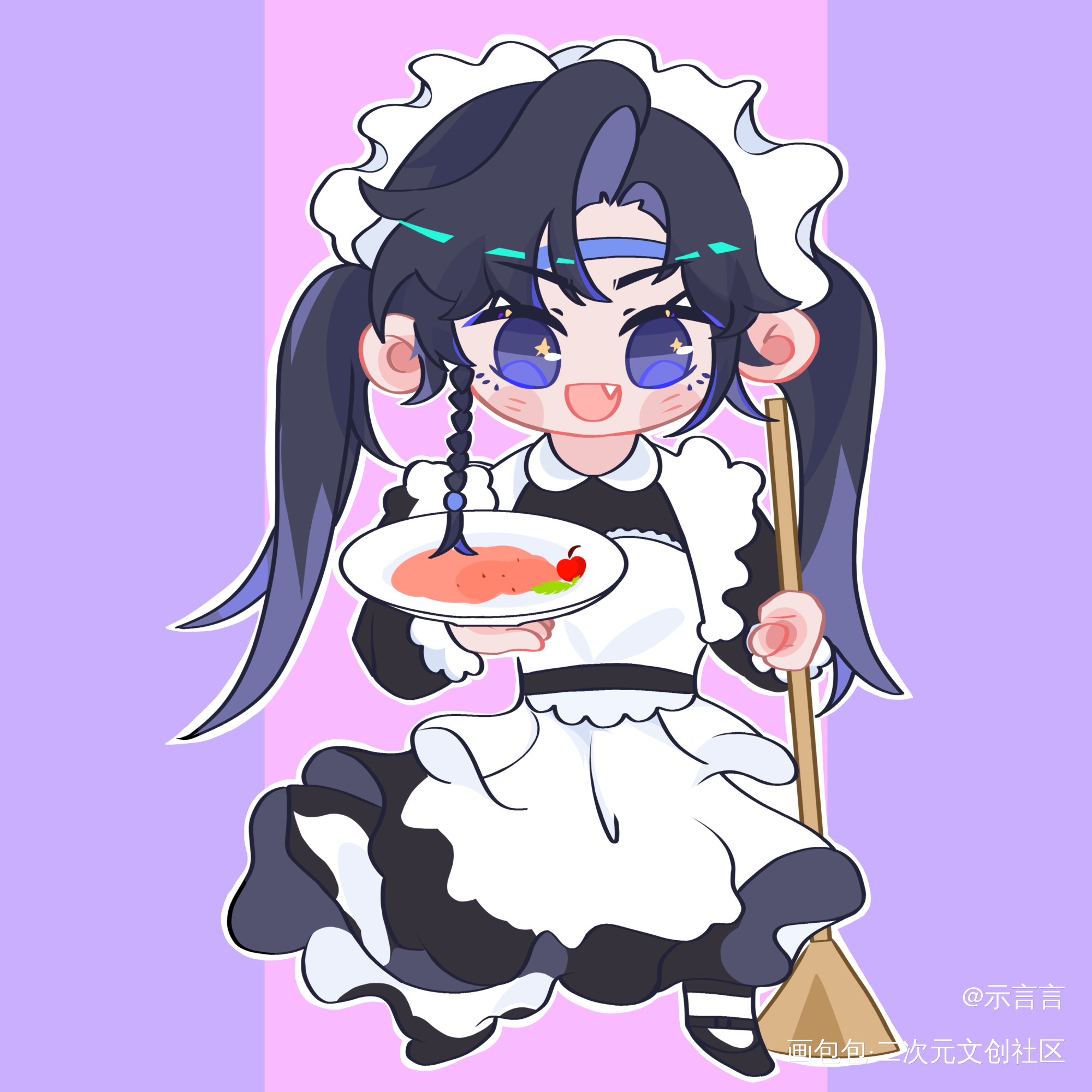 策舟女仆装_将进酒策舟绘画绘画作品