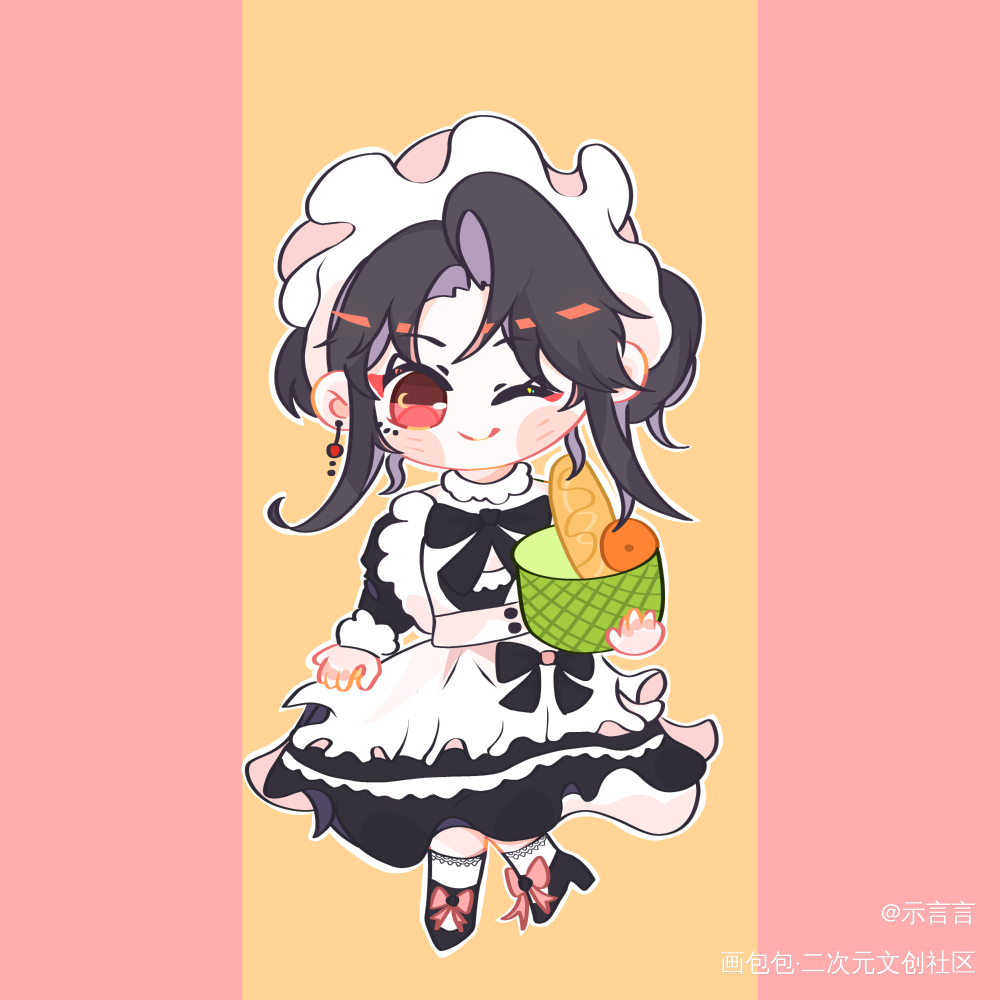 策舟女仆装_将进酒策舟绘画绘画作品