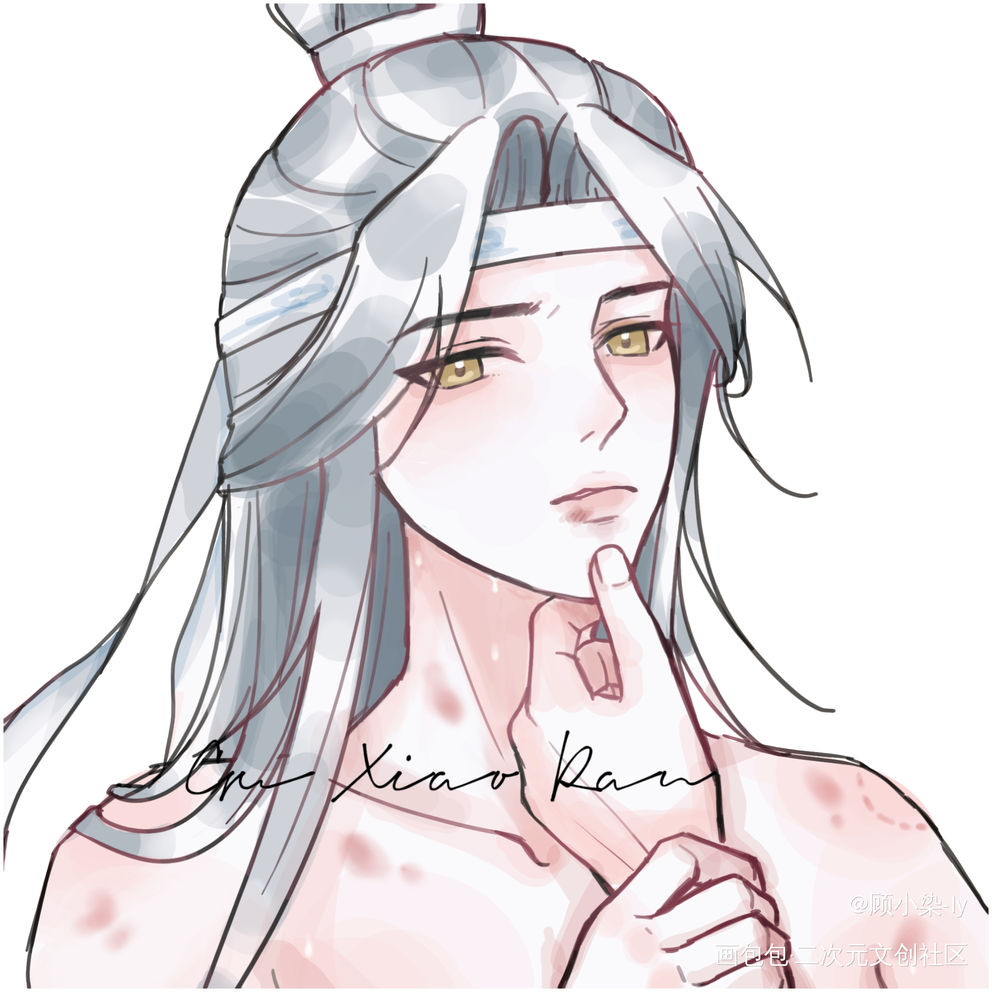 斯哈斯哈_魔道祖师蓝忘机·魔道祖师蓝忘机墨香铜臭绘画作品