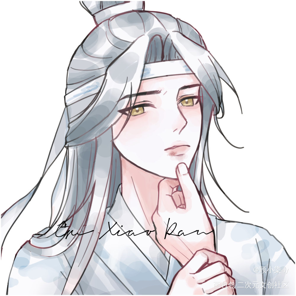 斯哈斯哈_魔道祖师蓝忘机·魔道祖师蓝忘机墨香铜臭绘画作品