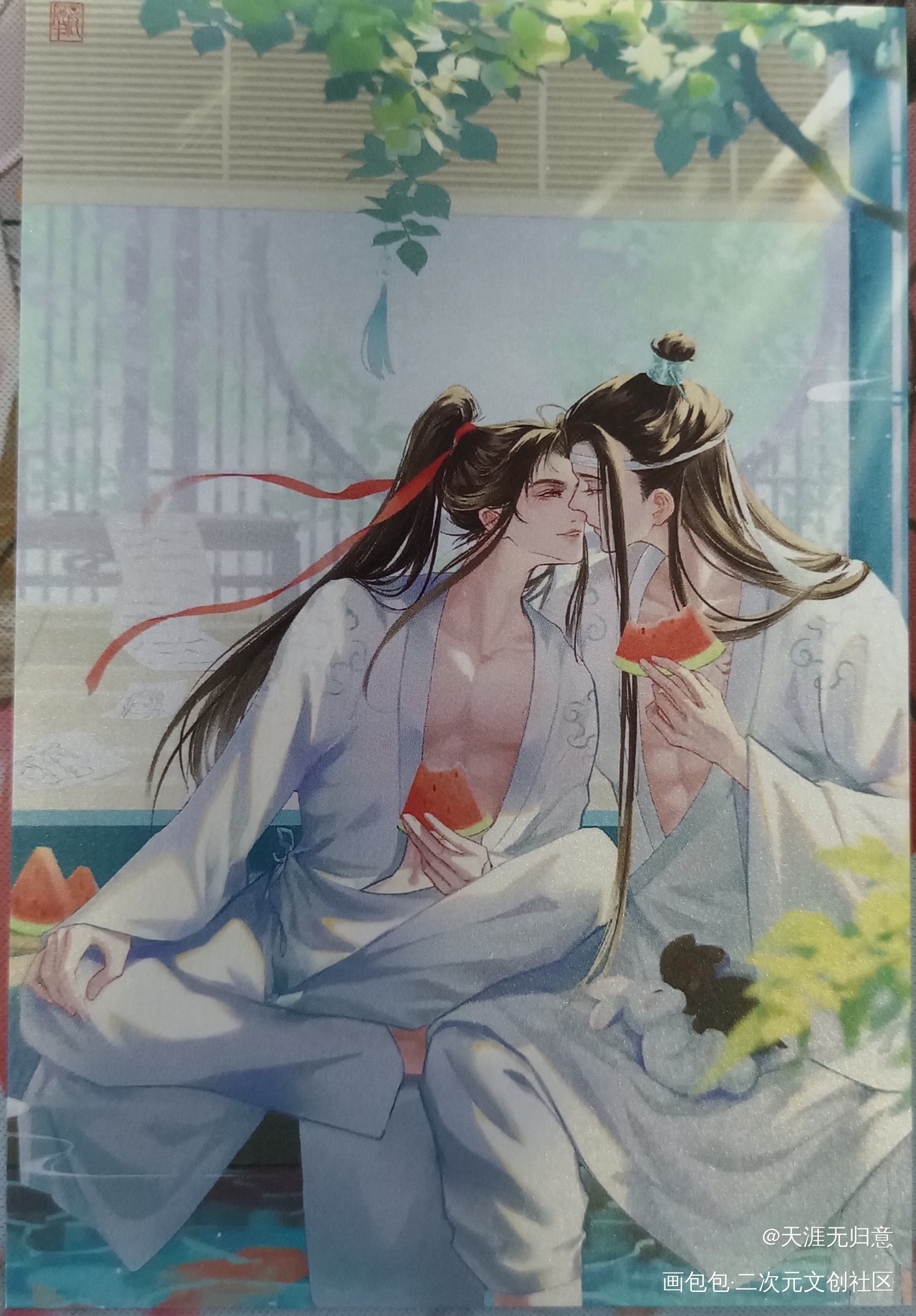 夏天与西瓜🍉绝配！就像我们_魔道祖师授权返图忘羡蓝忘机·魔道祖师魏无羡·魔道祖师绘画作品
