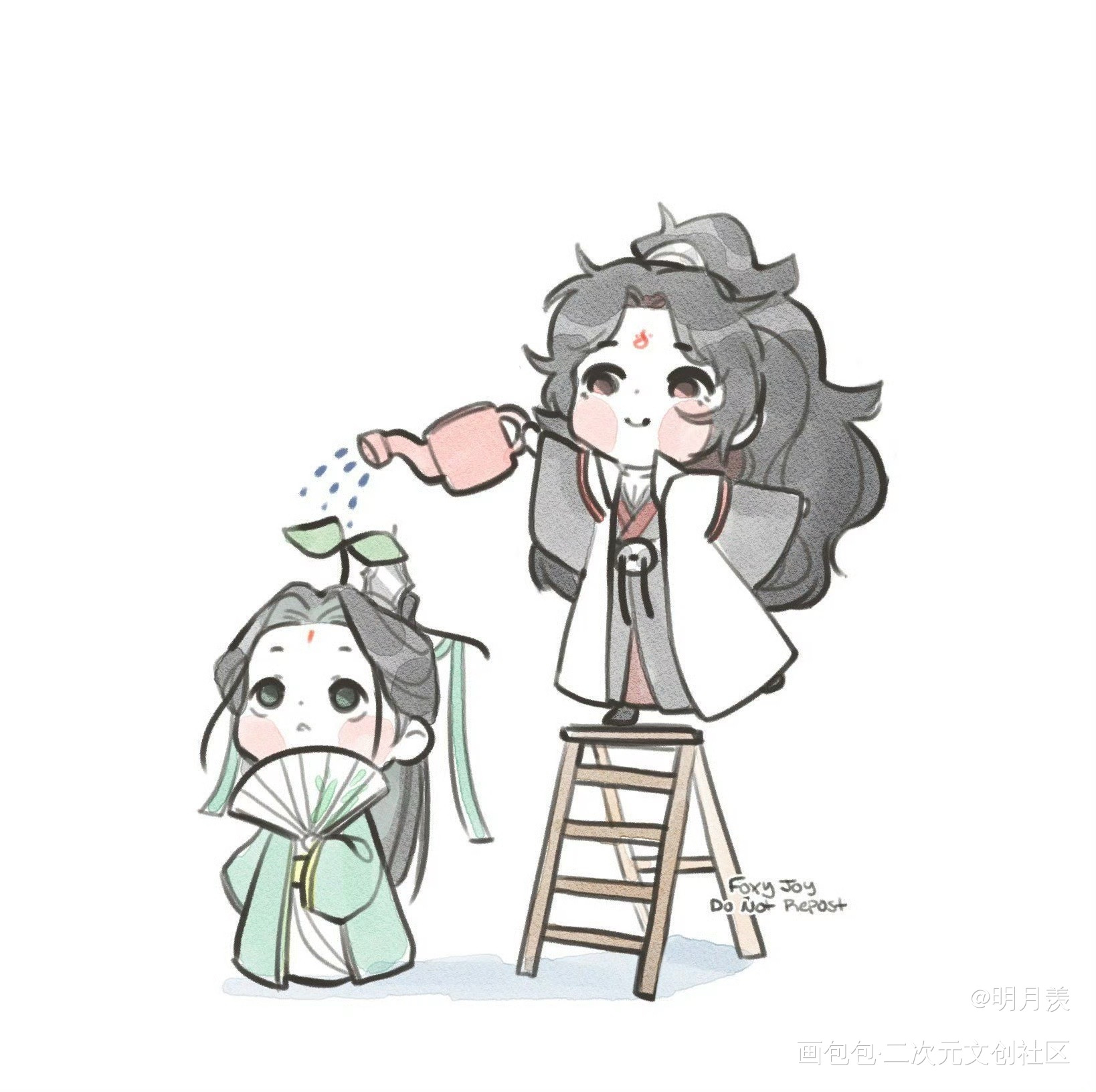 给师尊浇发芽了🌱_花城·天官赐福谢怜·天官赐福洛冰河·人渣反派自救系统沈清秋·人渣反派自救系统蓝忘机·魔道祖师魏无羡·魔道祖师绘画作品