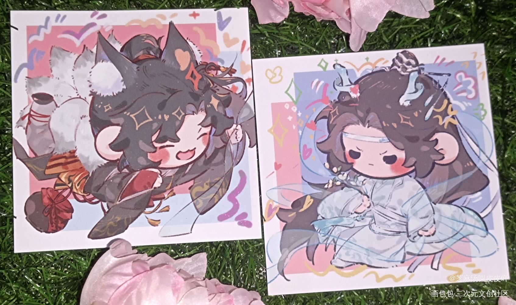 可爱饱饱~_魔道祖师无料返图蓝忘机·魔道祖师魏无羡·魔道祖师绘画作品