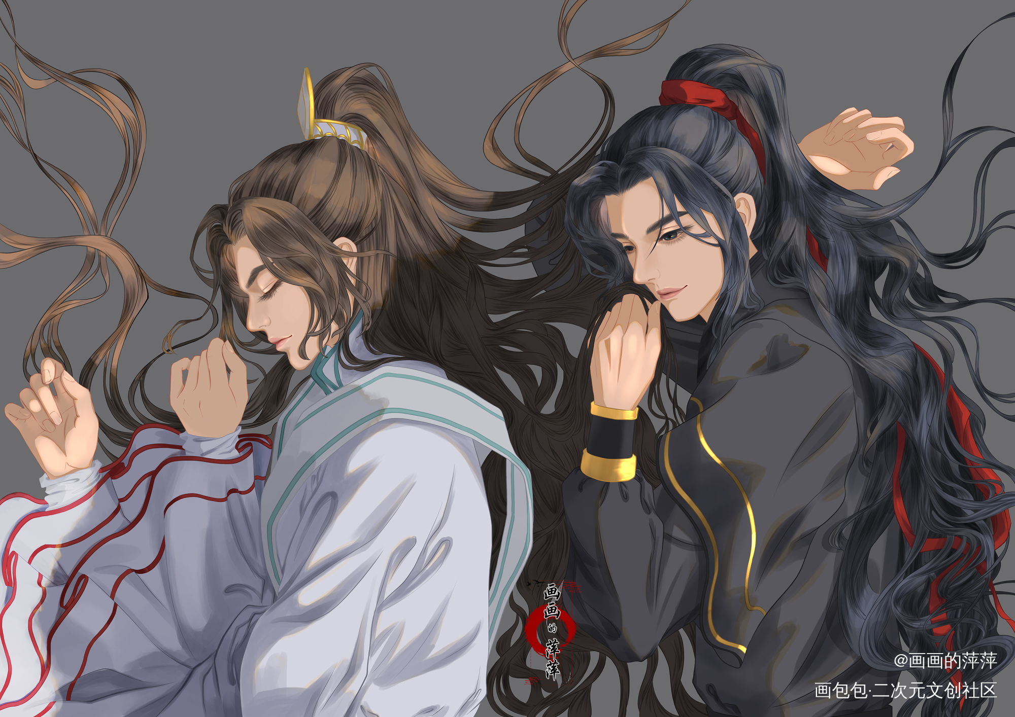 本座与你当年事_二哈和他的白猫师尊燃晚楚晚宁·二哈和他的白猫师尊墨燃楚晚宁绘画作品