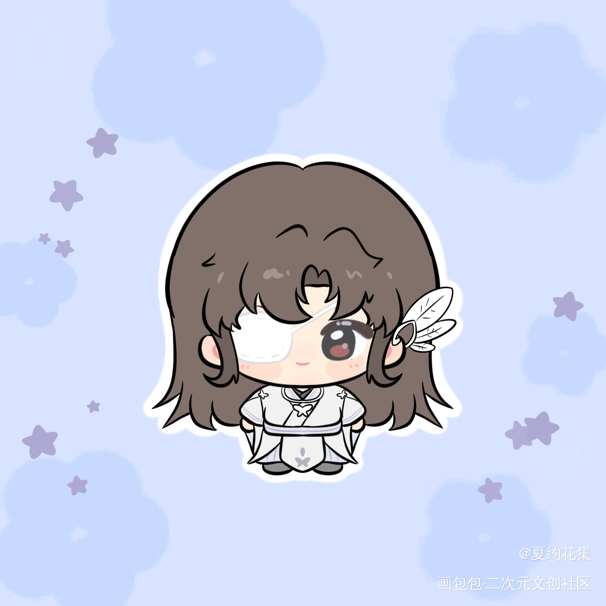白衣掌门花x太子悦神怜_天官赐福绘画作品