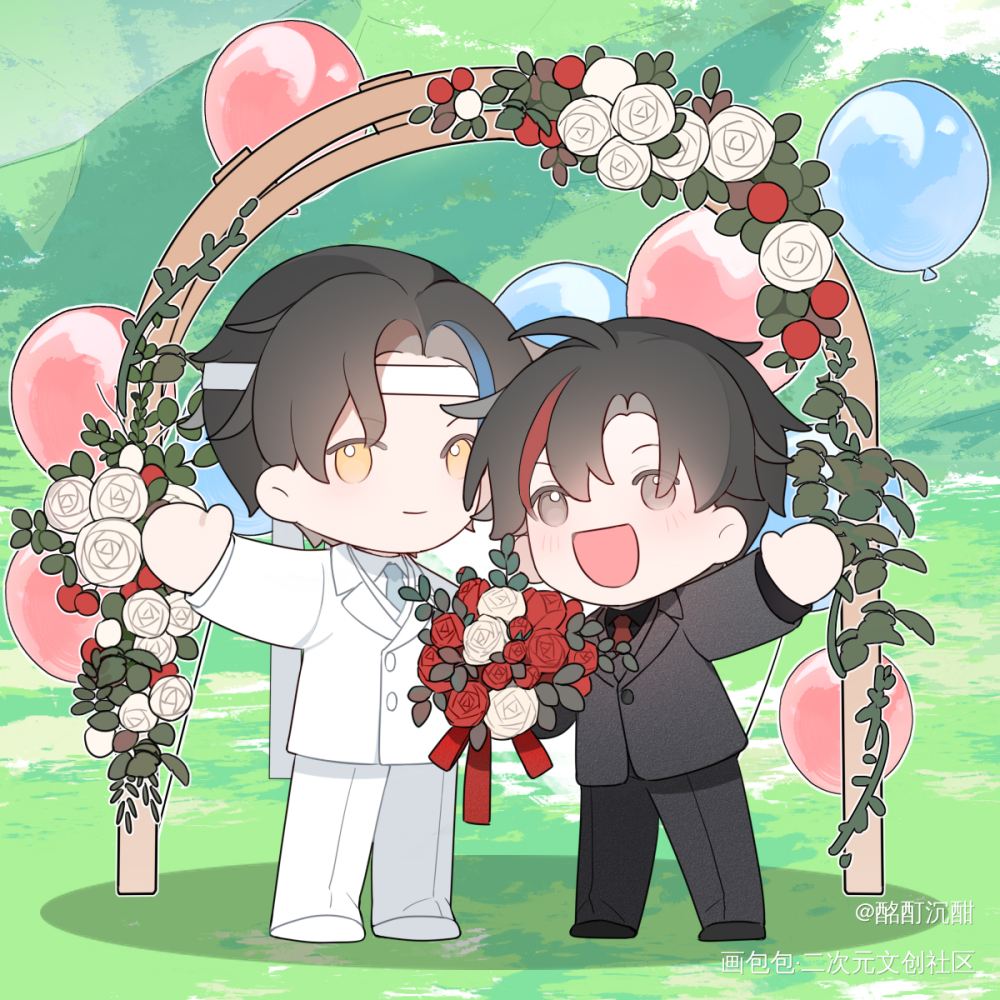 参加忘羡的婚礼吧_魔道祖师忘羡绘画作品