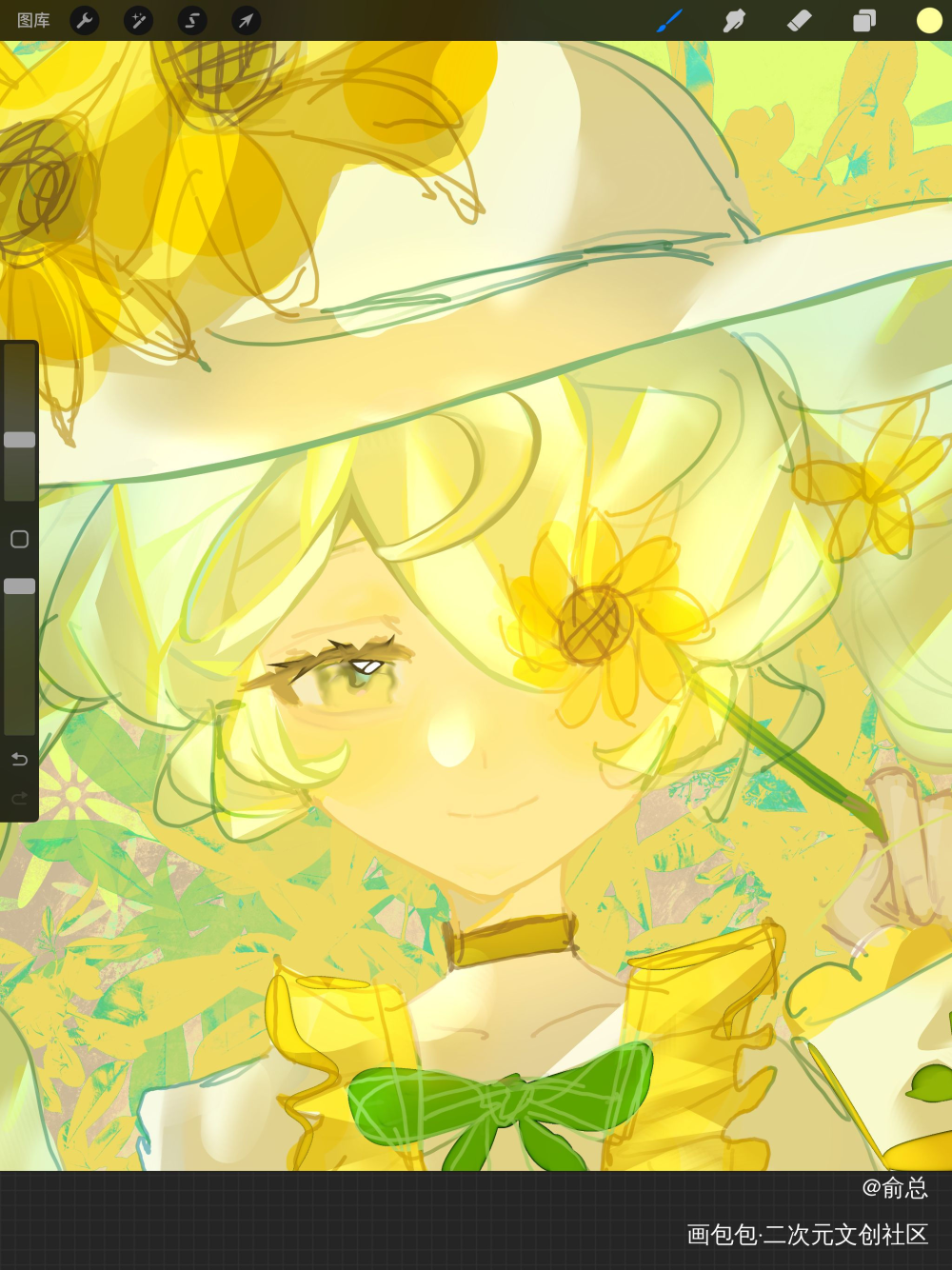 🌻🌿🌼🍏🍋💚💛🧡✨🎁_初音未来同人绘画绘画作品