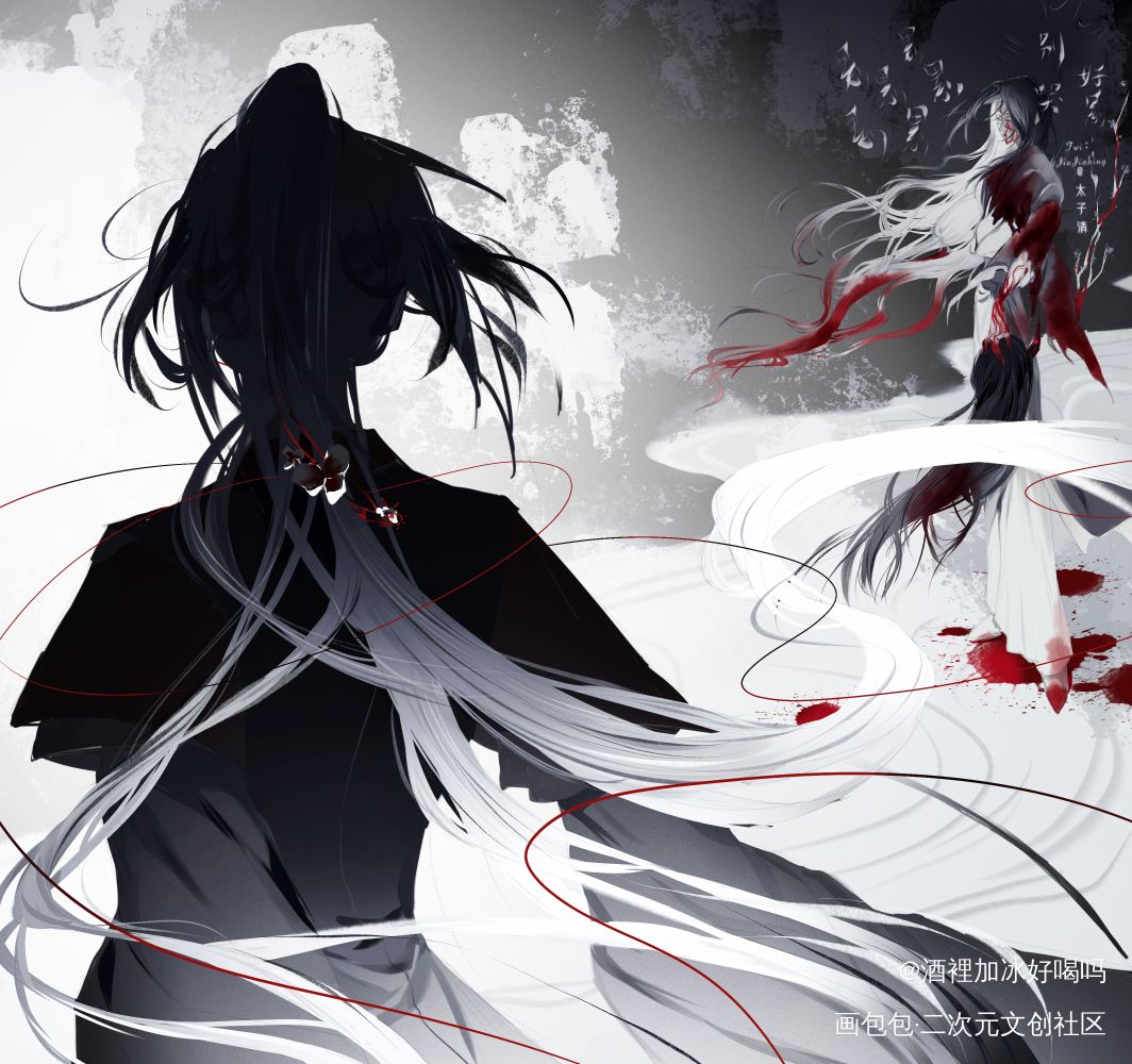 花枝退魔_天官赐福谢怜郎千秋绘画作品