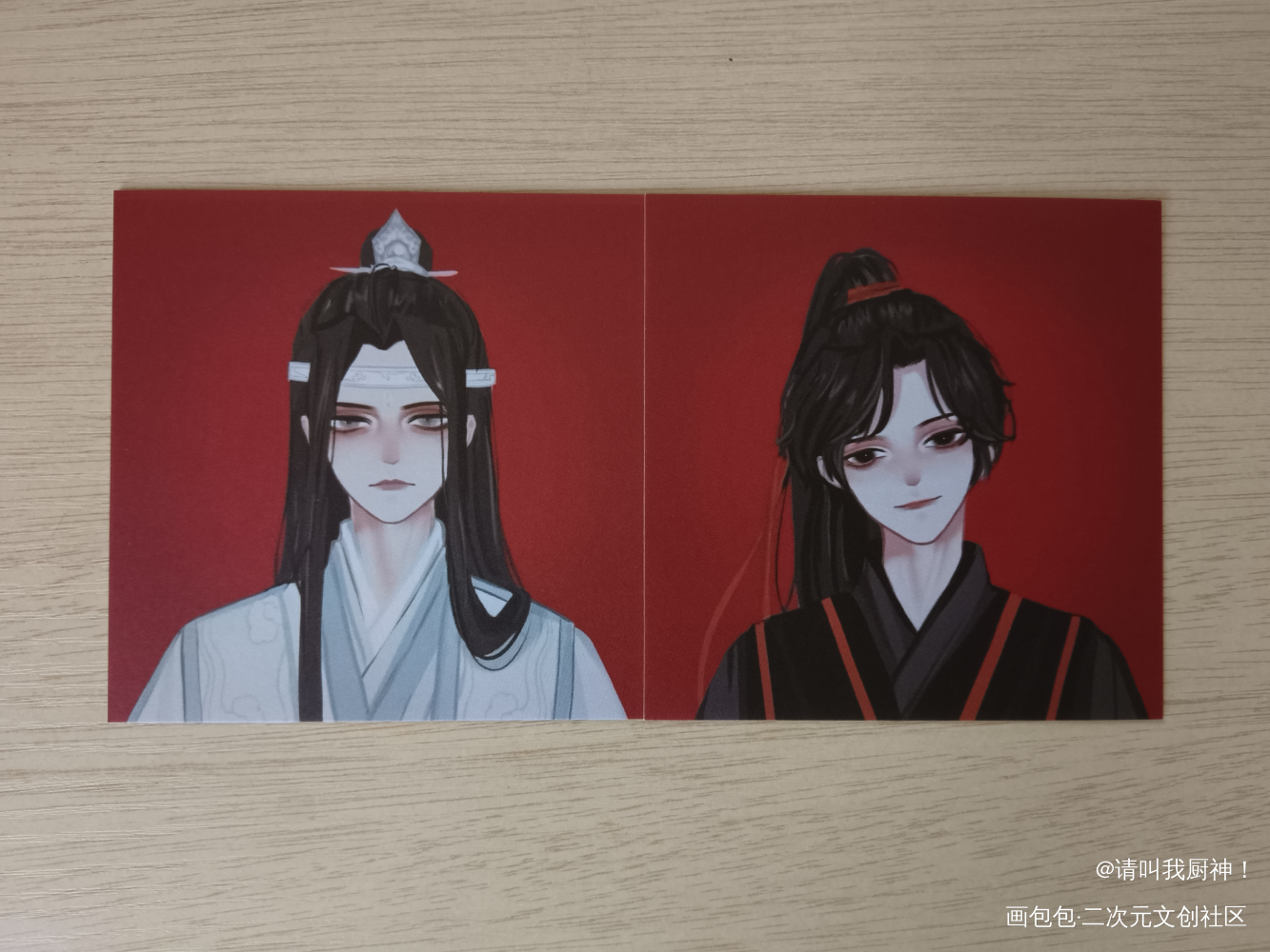 这不纯纯结婚照嘛！_魔道祖师蓝忘机·魔道祖师魏无羡·魔道祖师蓝忘机魏无羡绘画作品