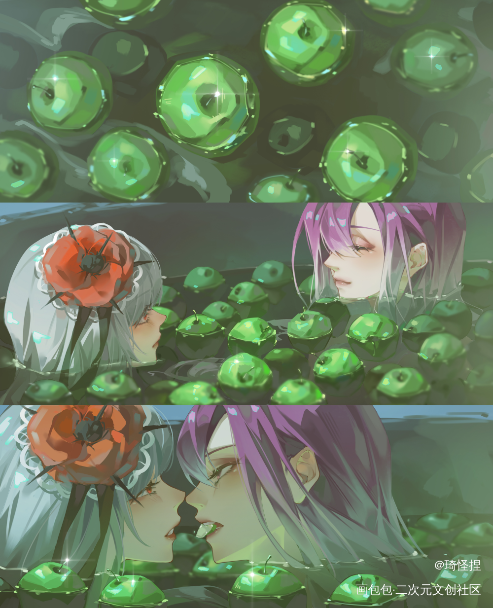 《青苹果》_业瑟撩人1440无期迷途绘画作品