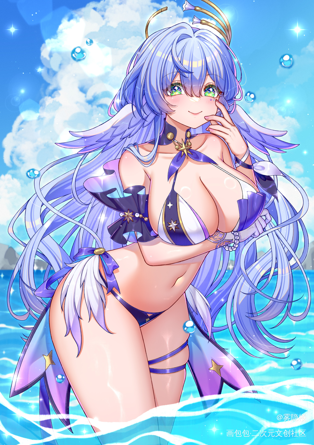 泳装～_崩坏星穹铁道知更鸟泳装绘画作品