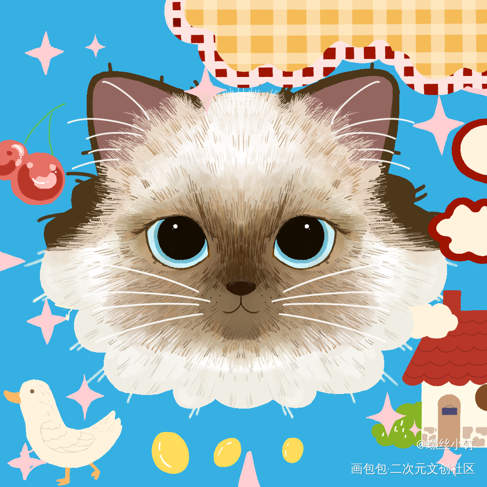 小猫咪～_画包包临摹绘画绘画作品