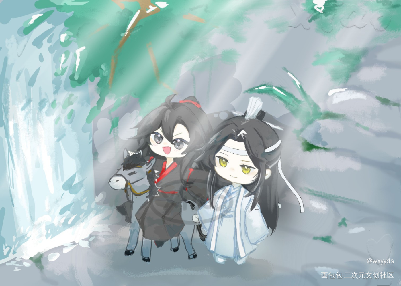 忘羡_魔道祖师忘羡蓝忘机·魔道祖师魏无羡·魔道祖师绘画作品