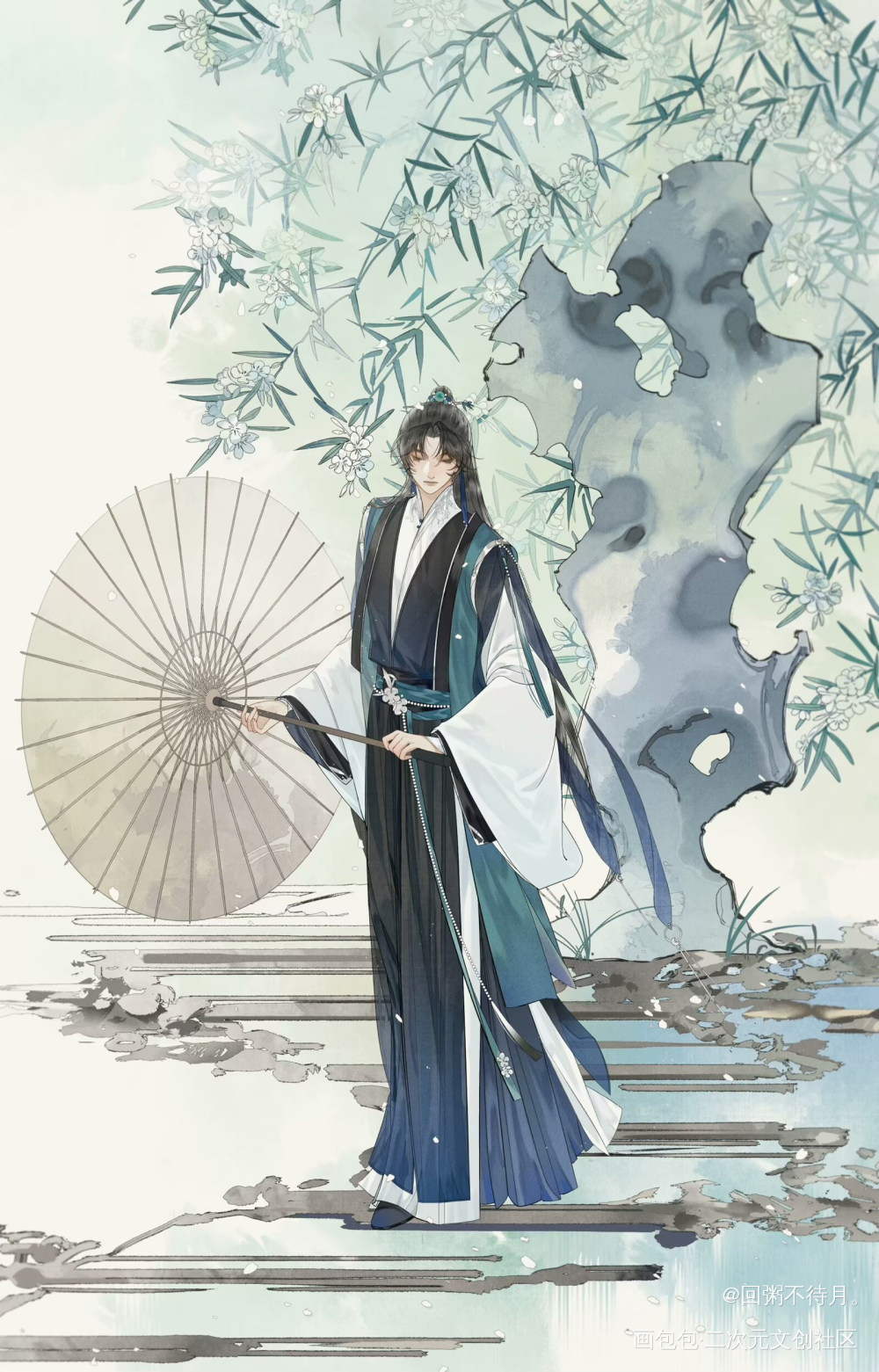 今年的夹竹桃_摸鱼产物古风摸鱼oc绘画作品