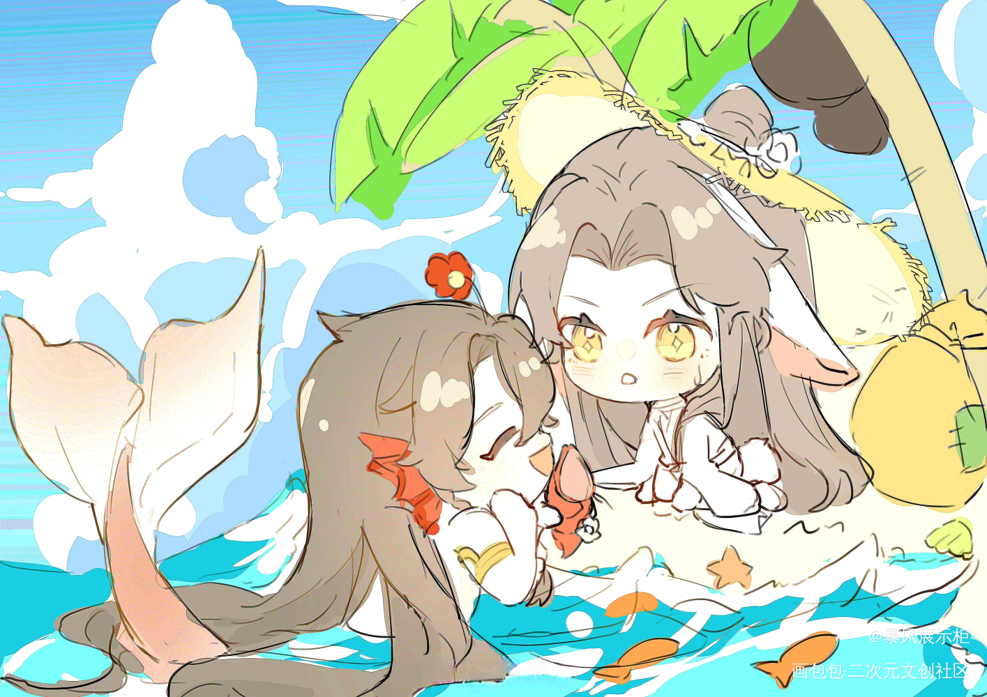 是你吹响的海螺吗？_天官赐福花城·天官赐福谢怜·天官赐福绘画作品