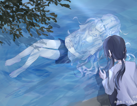 他在水里看到了什么？_绘画作品