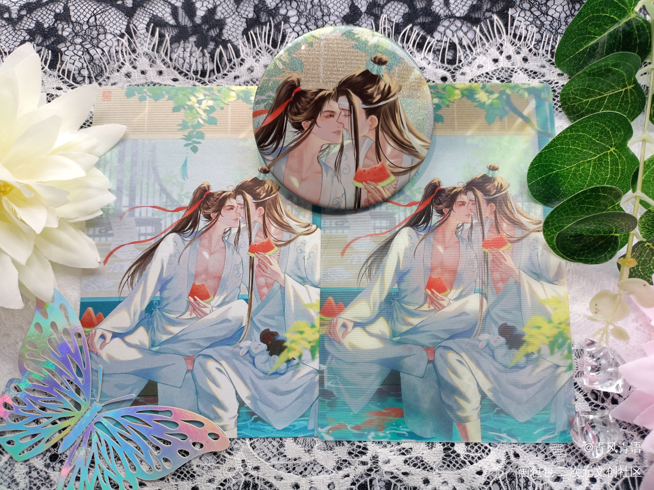 小情侣贴贴_魔道祖师授权返图绘画作品