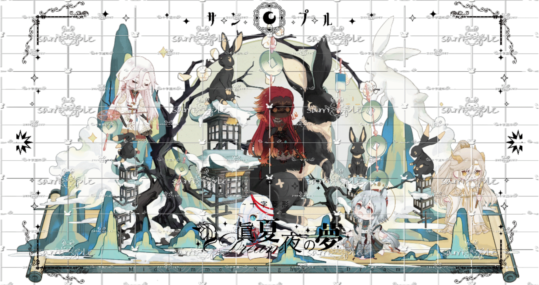 与牌「兔子神龛」_模板约稿与牌模板付费委托稿件模板绘画作品