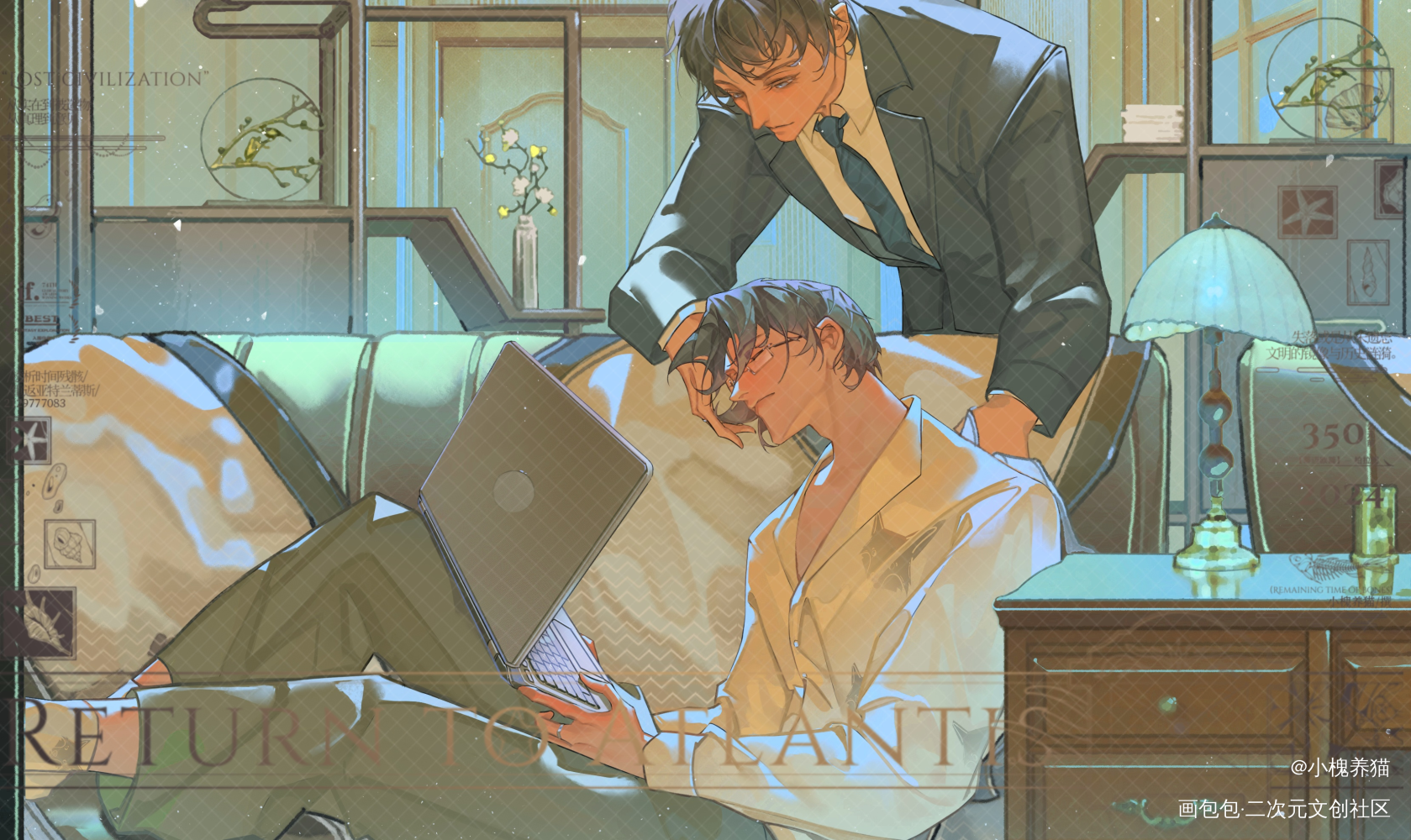 等待_针锋对决188男团顾青裴原炀绘画作品