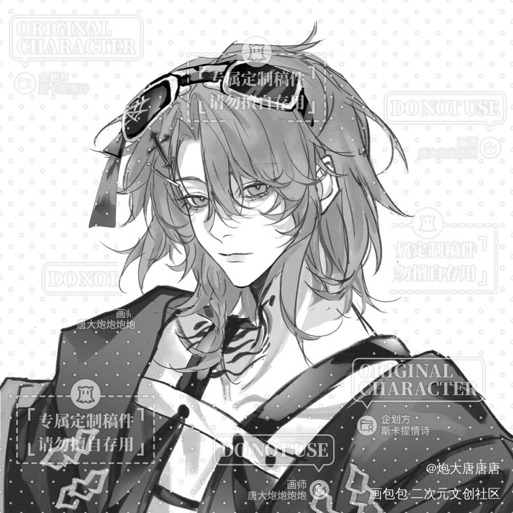 摸鱼头活一下_稿件展示付费委托摸鱼约稿绘画作品
