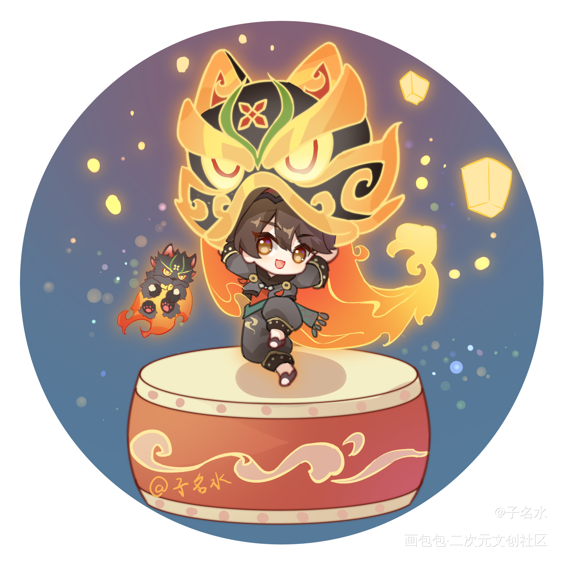 嘉明_原神嘉明Q版同人原神嘉明绘画作品