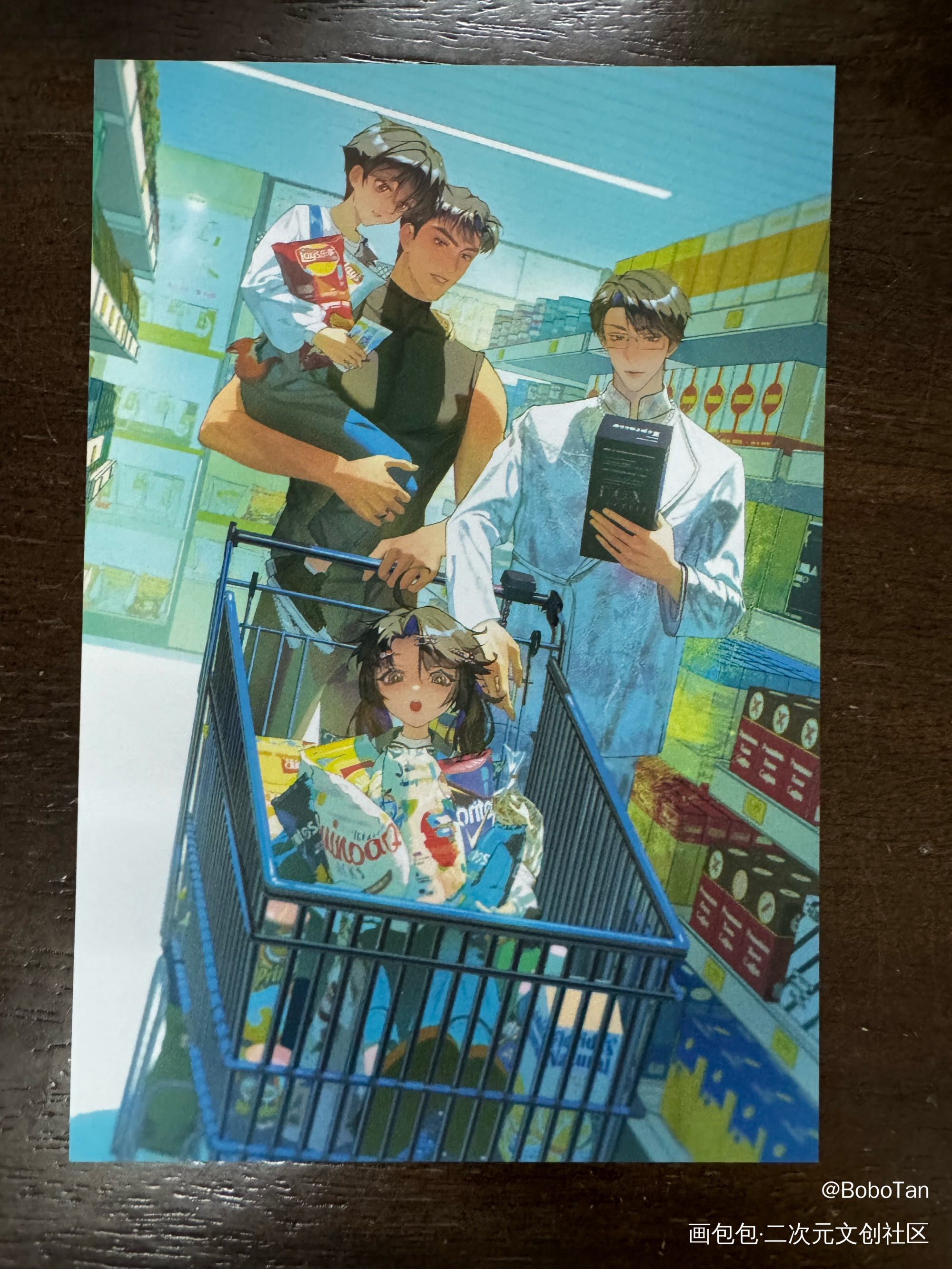 好温馨的一家四口画面。_针锋对决188男团无料返图原顾绘画作品