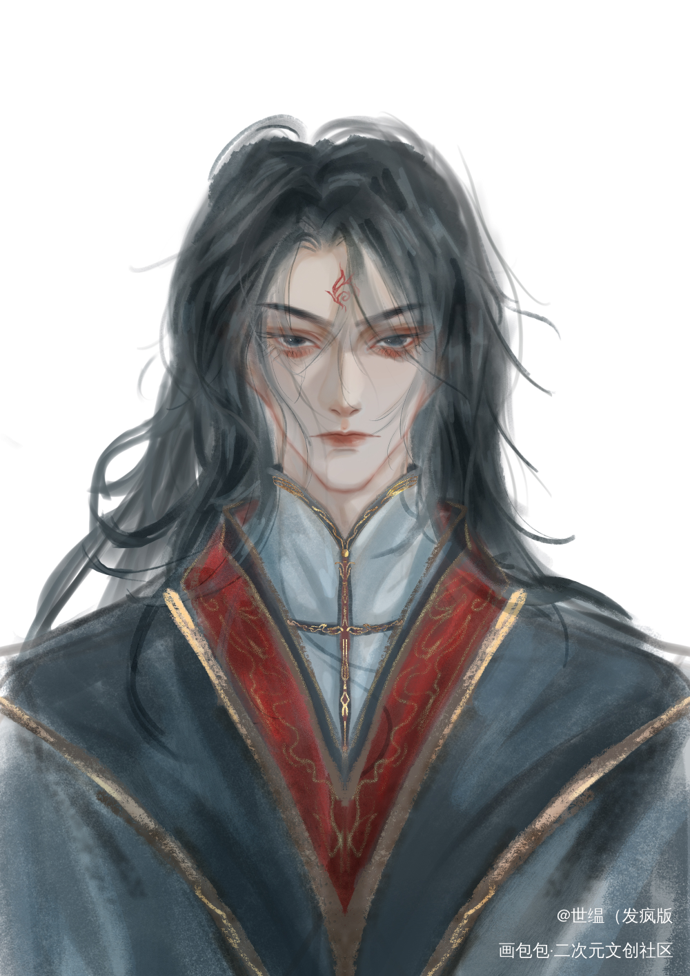 疯批洛冰河_人渣反派自救系统洛冰河绘画作品