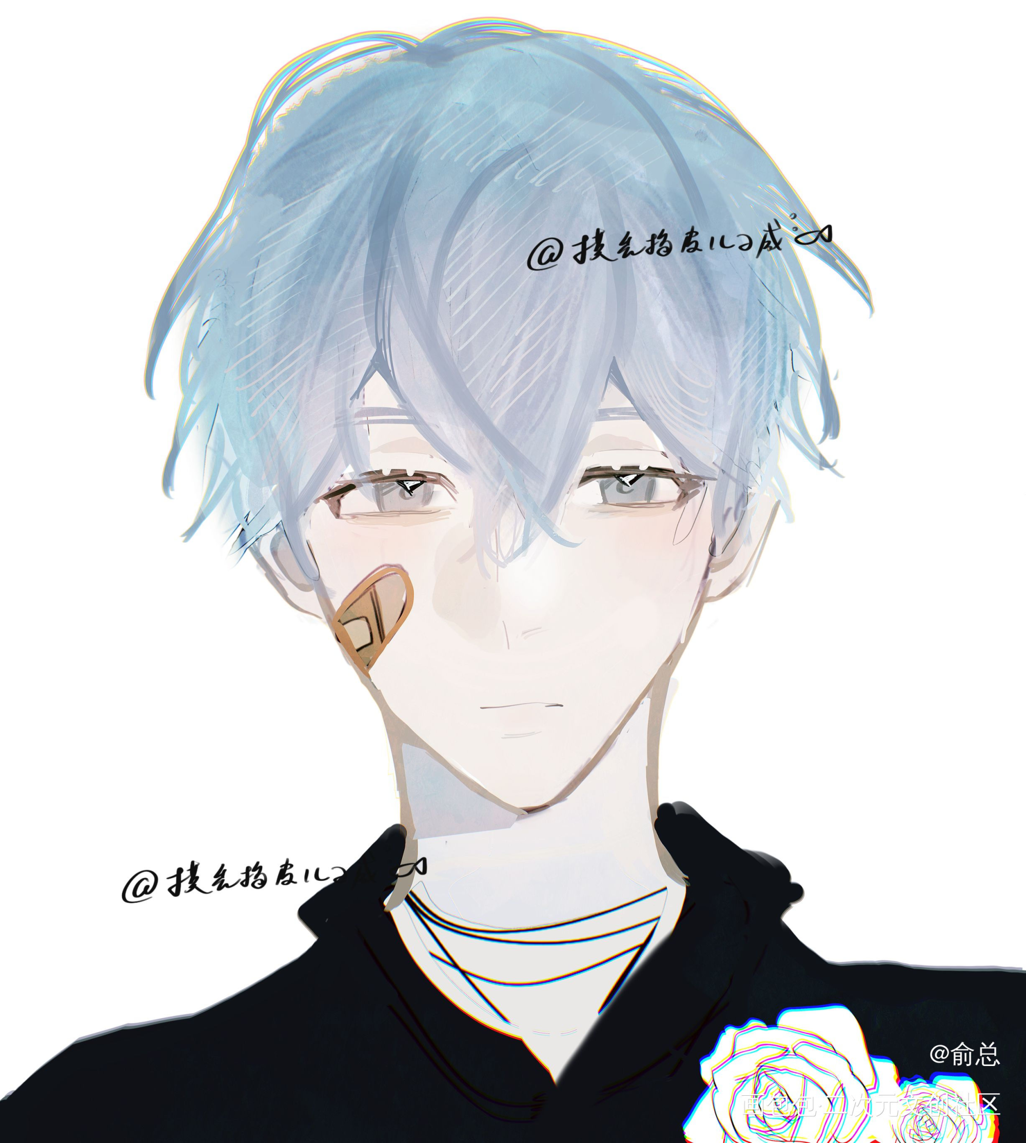 💙🖤💙_绘画作品
