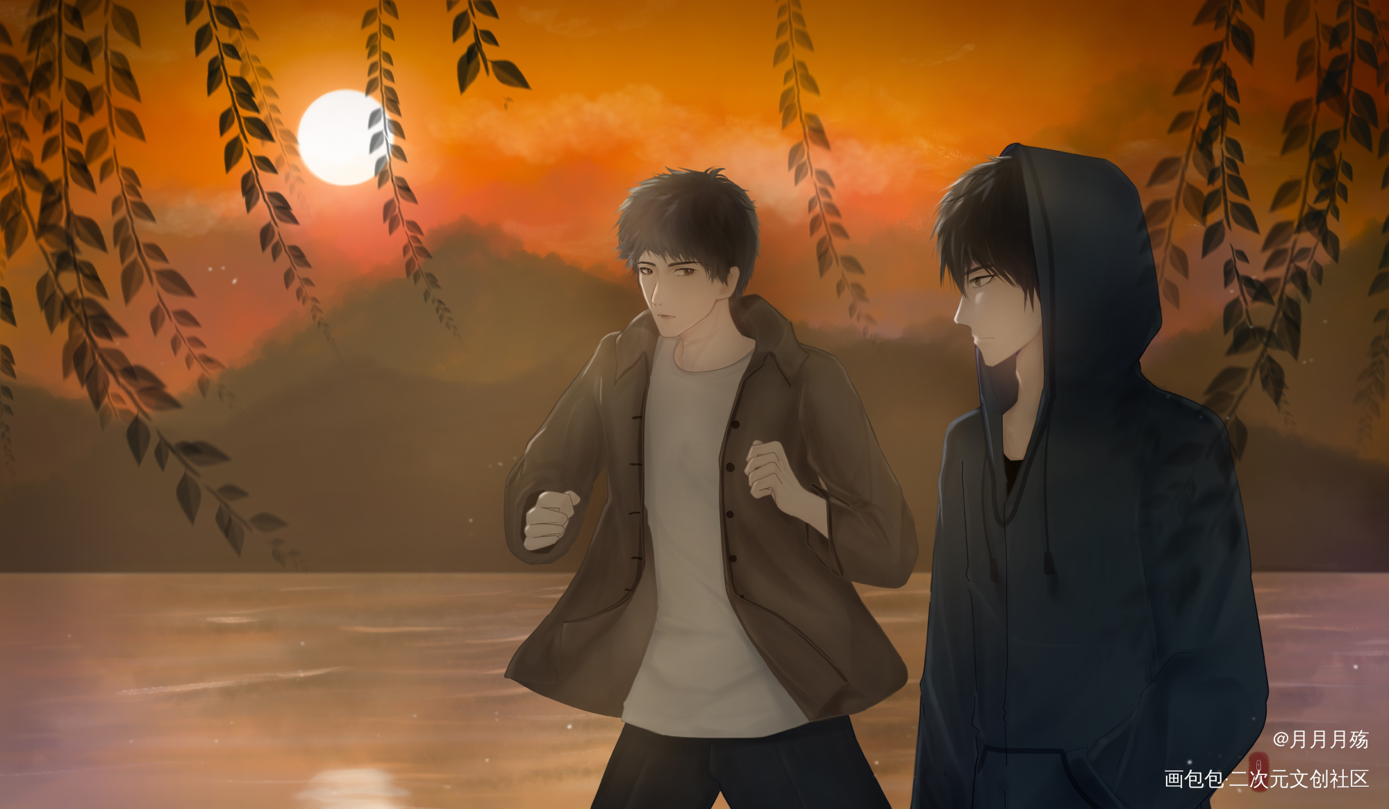 到最后竟庆幸于夕阳仍留在身上~_盗墓笔记瓶邪绘画作品