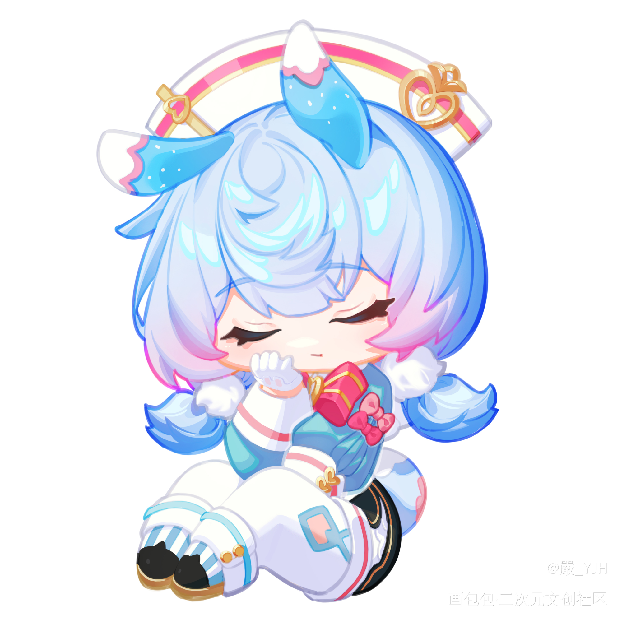 💙🤍画了希格雯_原神希格雯Q版绘画绘画作品