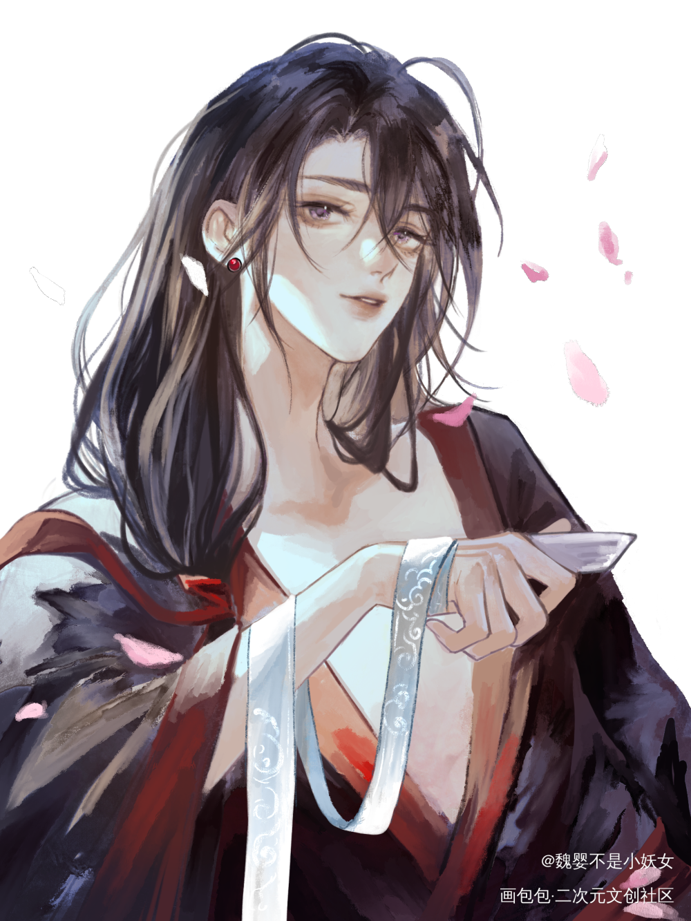品茶叽x饮酒羡_魔道祖师蓝忘机魏无羡绘画作品