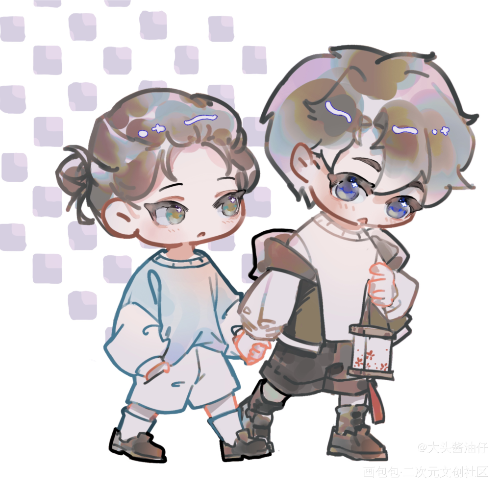 中秋快乐！_二哈和他的白猫师尊绘画作品