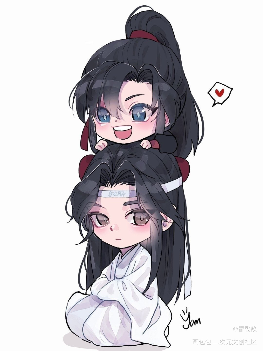逗_魔道祖师蓝忘机·魔道祖师魏无羡·魔道祖师绘画作品