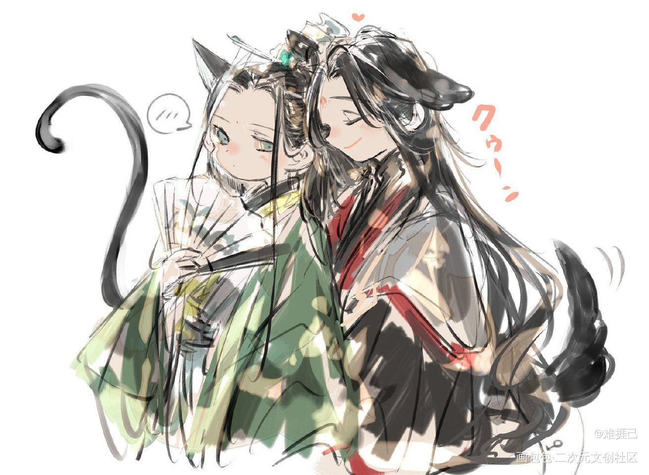 猫猫蹭蹭_人渣反派自救系统洛冰河·人渣反派自救系统沈清秋·人渣反派自救系统绘画作品