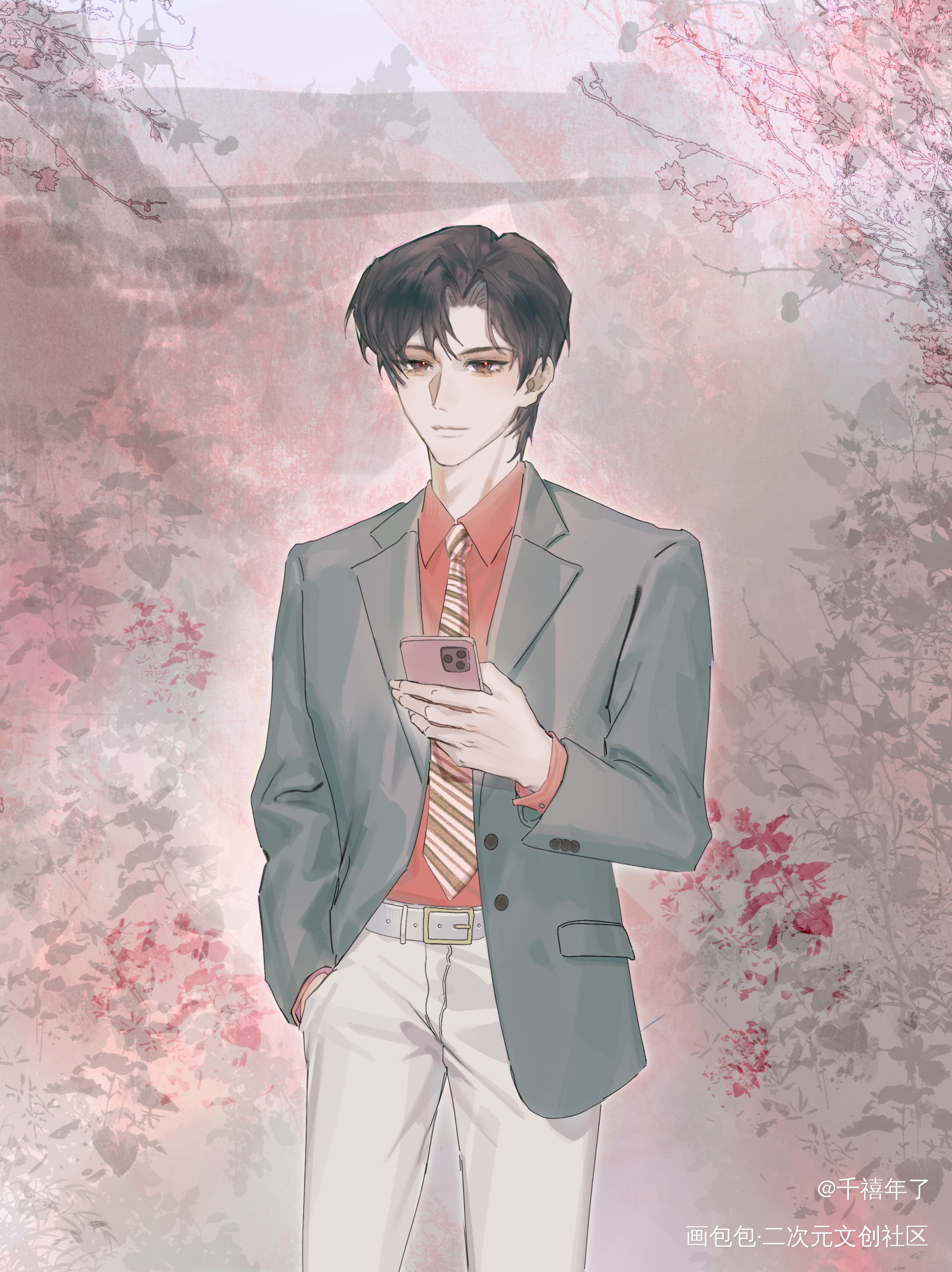 小花生日快乐 ୧⍢⃝୨_盗墓笔记解雨臣绘画作品
