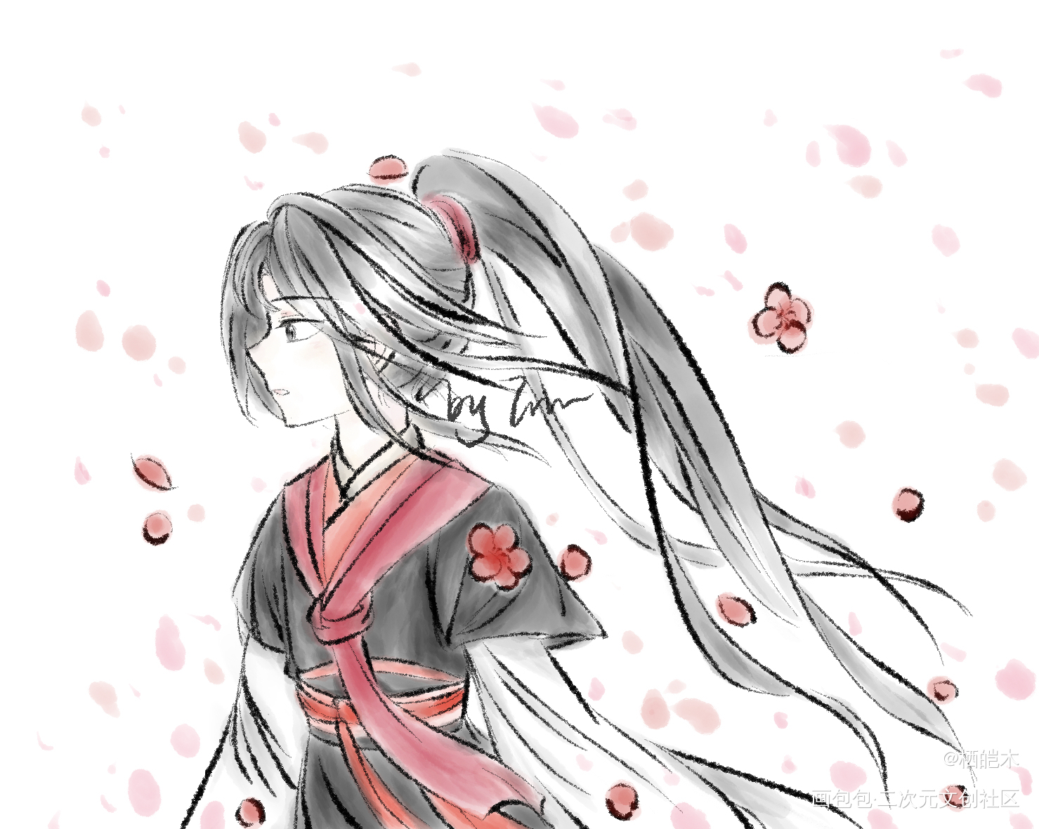 落花雨_魔道祖师忘羡魏无羡·魔道祖师古风绘画作品