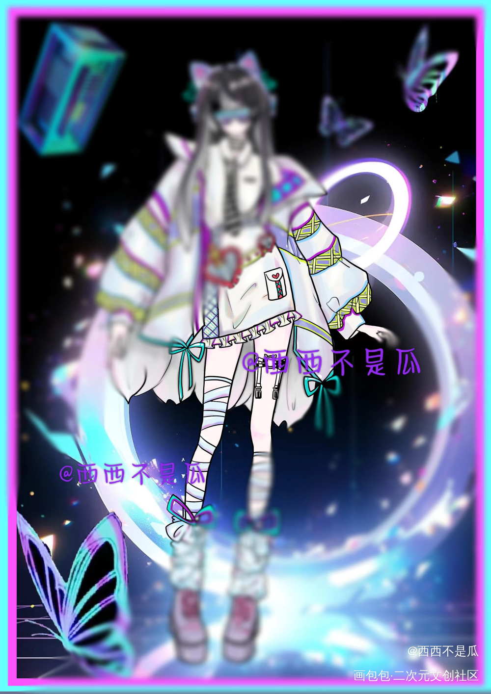 第一天来画包包_画包包自担oc服设模板画手绘服设二次元绘画绘画作品