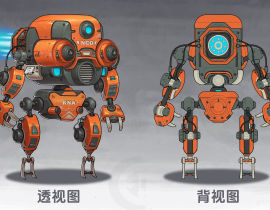 飞行机器人角色设计_绘画作品
