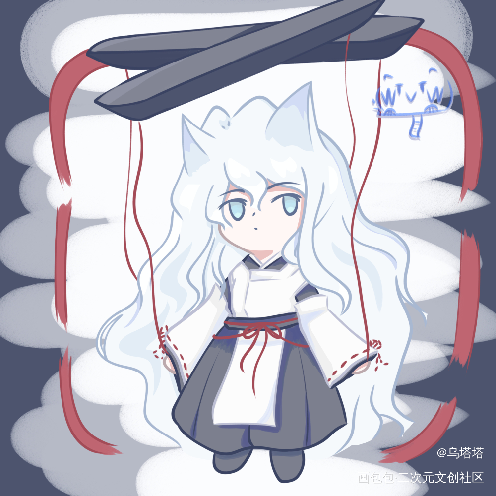 早期画的猫猫塔∠( ᐛ 」∠)__我在惊悚游戏里封神绘画作品
