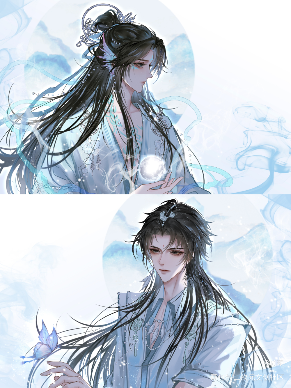 “情有累世伤痕。”_古剑奇谭百里屠苏苏兰方兰生绘画绘画作品