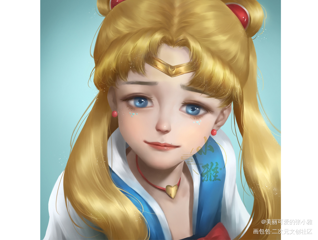 厚涂风格美少女战士_美少女战士板绘涂绘画作品