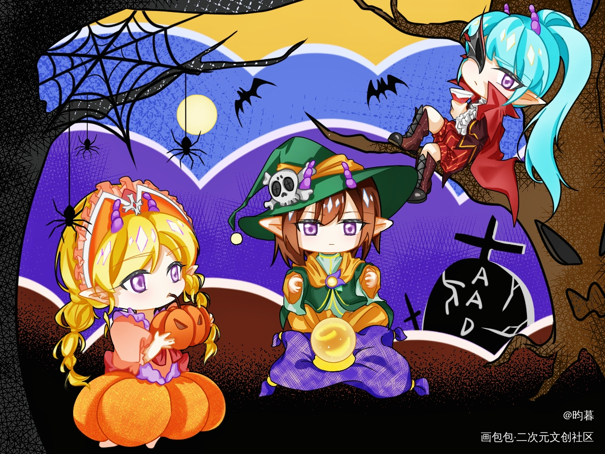 拉贝尔也要过万圣节🎃_小花仙绘画作品