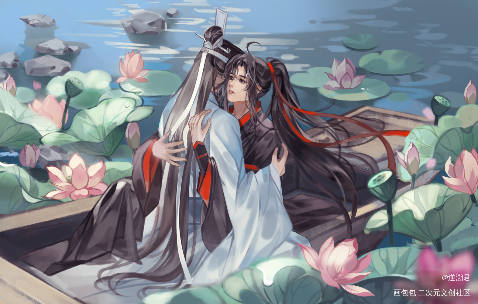 “你特别好，我喜欢你。”_魔道祖师忘羡蓝忘机魏无羡绘画作品