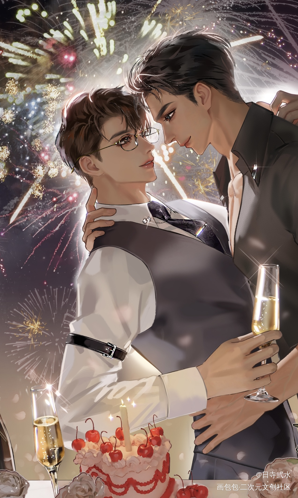 顾青裴1104生日快乐_188男团原炀·针锋对决顾青裴·针锋对决绘画作品