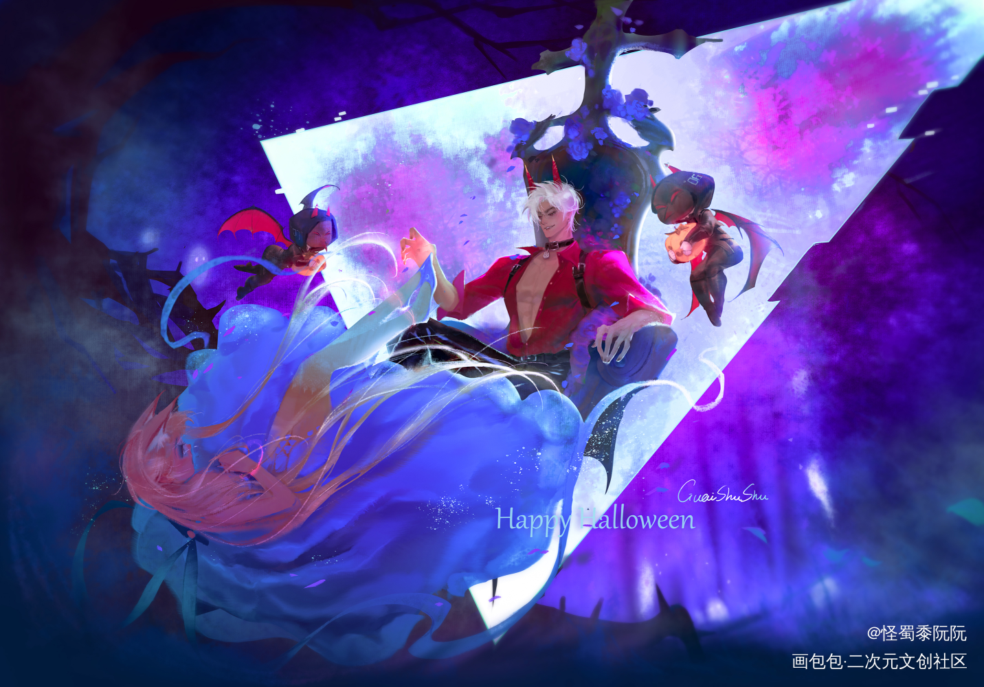 万圣贺图_恋与深空秦彻绘画作品