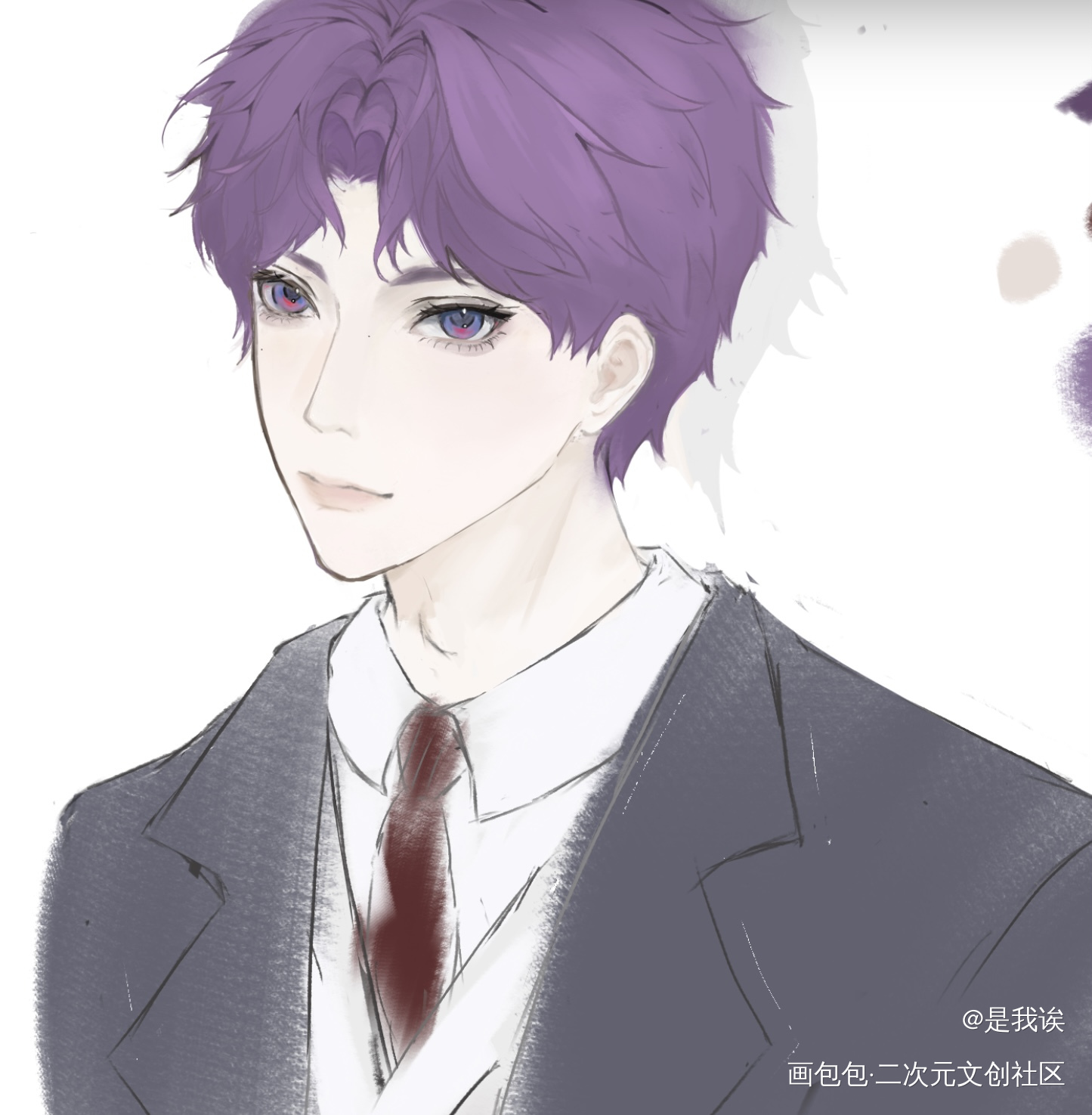 小鱼校服时候_恋与深空祁煜绘画作品