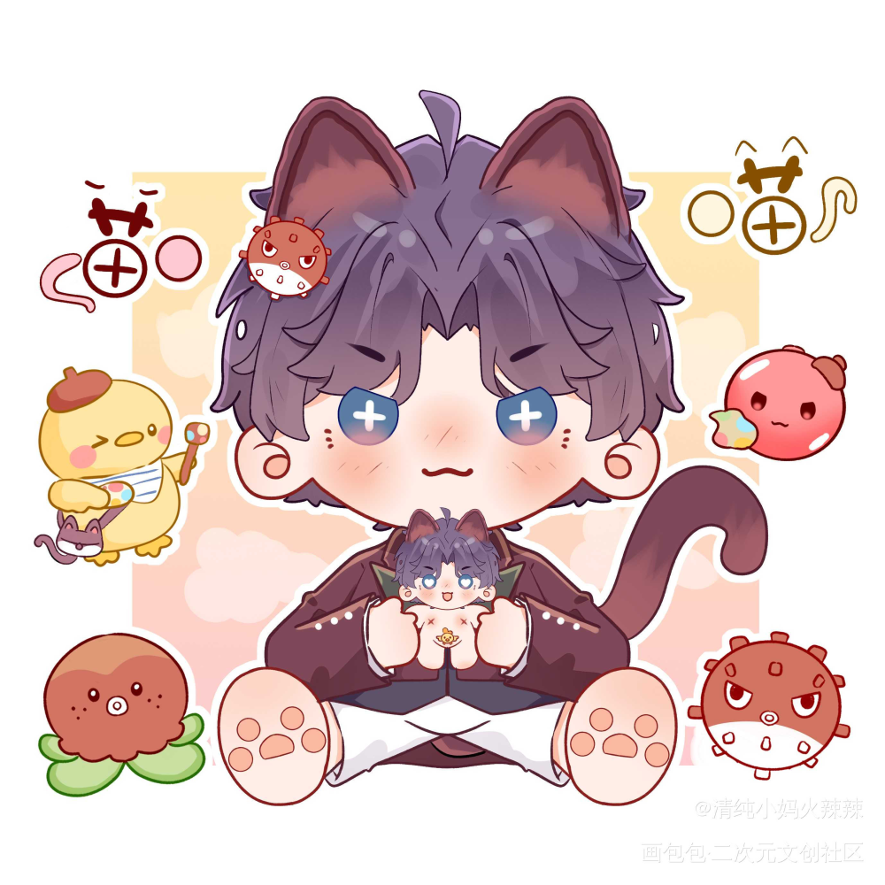 猫猫鱼_恋与深空Q版我要上首推恋与深空祁煜绘画作品